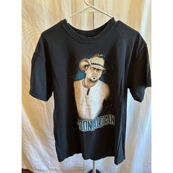 Jason Aldean Burn It Down 2015 Tour T-Shirt Men Large Short Sleeve Graphic Black - Picture 1 of 3